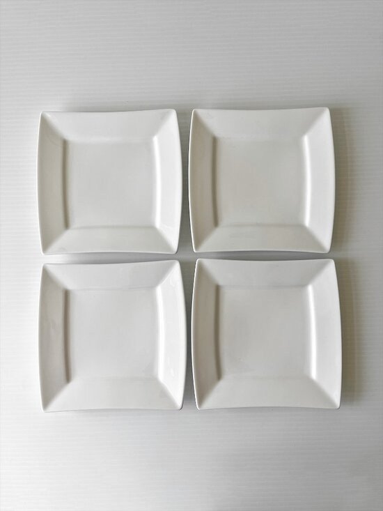 Maxwell & Williams Other - 4 Maxwell & Williams White Basics Dinner Plates East Meets West Square 7"